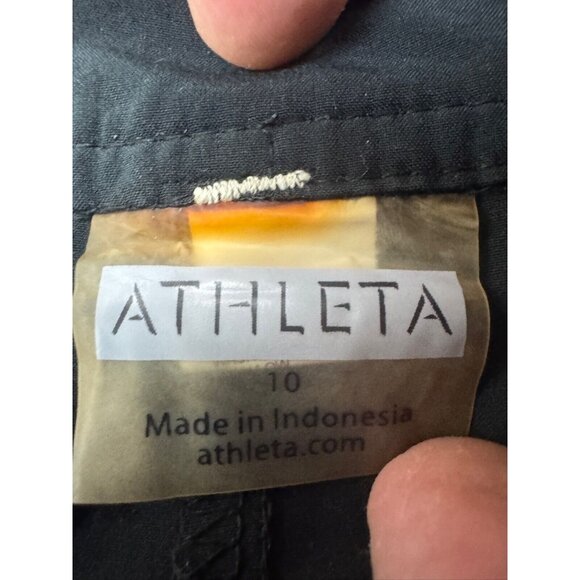 Athleta Whatever Skort Women's 10 Black Pleated Zip Closure Skirt Pockets Active - Picture 2 of 6